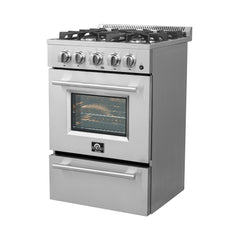 Forno Breno 24-Inch Freestanding Gas Range, Compact Design, Energy Efficient