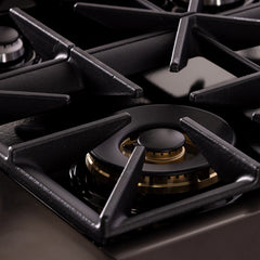 Kucht Gemstone Professional 36" Gas Range – Titanium Stainless Steel with Gold Accents