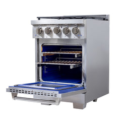 Kucht Professional 24" Propane Gas Range – KFX2400X-S/LP with TrueSimmer & Rocket Power Burners