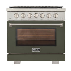 Kucht Professional 36" Gas Range KFX360 – 5.2 cu. ft. Convection Oven (6 Body Colors + 3 Accent Knob Options)