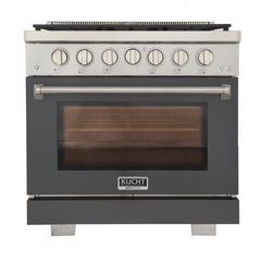 Kucht Professional 36" Gas Range KFX360 – 5.2 cu. ft. Convection Oven (6 Body Colors + 3 Accent Knob Options)