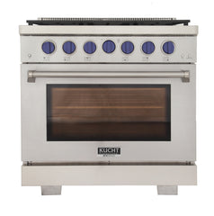 Kucht Professional 36" Gas Range KFX360 – 5.2 cu. ft. Convection Oven (6 Body Colors + 3 Accent Knob Options)