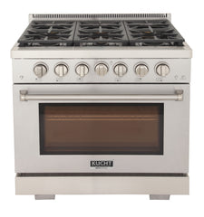 Kucht Professional 36" Propane Gas Range – KFX3600X/LP with TrueSimmer & Dual Rocket Power Burners (Custom Body Colors)