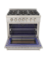 Kucht Professional 36" Gas Range KFX360 – 5.2 cu. ft. Convection Oven (6 Body Colors + 3 Accent Knob Options)