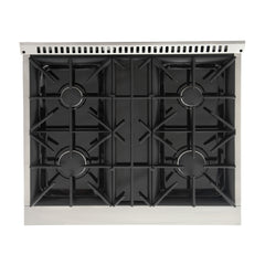 Kucht Professional 30" 4.2 cu ft. Natural Gas Range in White with Silver Accents, KNG301-W