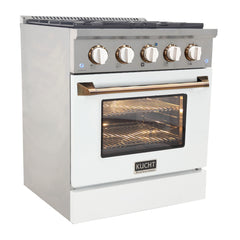 Kucht 30 Inch Gas Range, White Customized