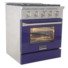 Kucht Professional 30" 4.2 cu ft. Natural Gas Range in Blue with Silver Accents, KNG301-B