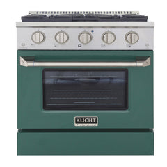 Kucht Professional 30" 4.2 cu ft. Natural Gas Range in Green with Silver Accents, KNG301-G