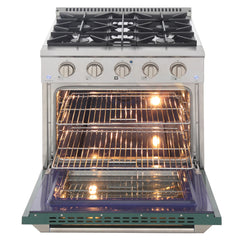 Kucht Professional 30" 4.2 cu ft. Natural Gas Range in Green with Silver Accents, KNG301-G