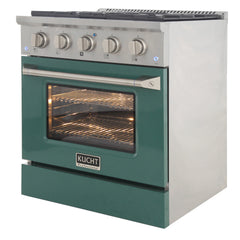Kucht Professional 30" 4.2 cu ft. Natural Gas Range in Green with Silver Accents, KNG301-G