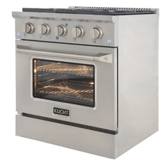 Kucht Professional 30" 4.2 cu ft. Natural Gas Range in Silver with Silver Accents, KNG301-S