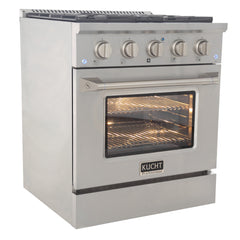 Kucht Professional 30" 4.2 cu ft. Natural Gas Range in Silver with Silver Accents, KNG301-S