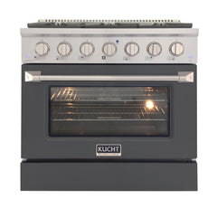 Kucht Professional 36" Dual Fuel Range – KDF362 with Customizable Color Panels (9 Body Colors)