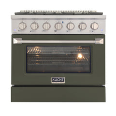 Kucht Professional 36" Dual Fuel Range – KDF362 with Customizable Color Panels (9 Body Colors)