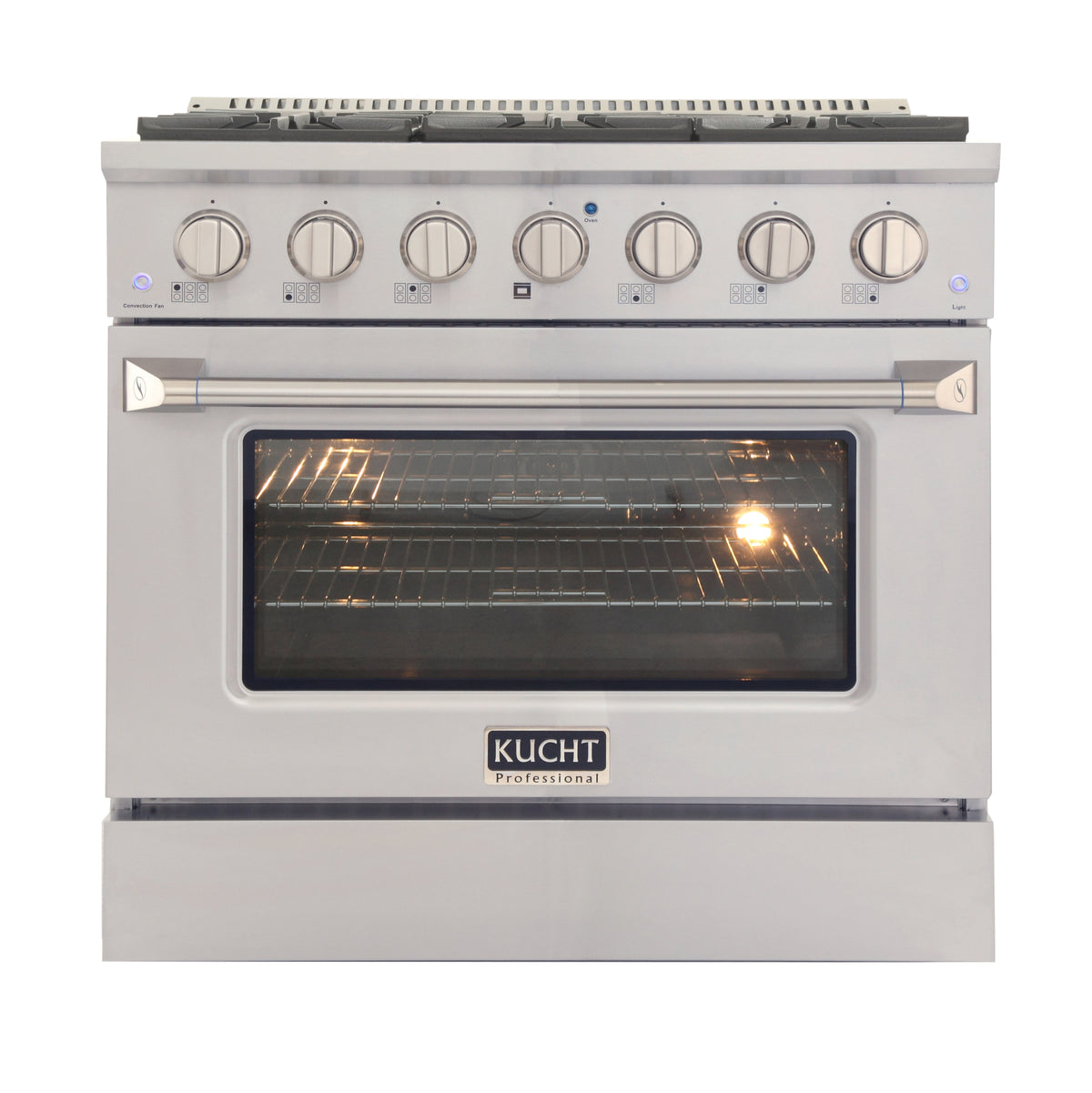 Kucht Professional 36" Dual Fuel Range – KDF362 with Customizable Color Panels (9 Body Colors)