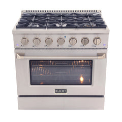 Kucht Professional 36" Dual Fuel Range – KDF362 with Customizable Color Panels (9 Body Colors)