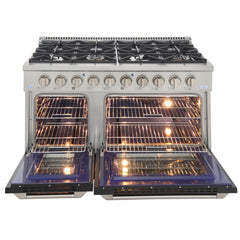 Kucht Professional 48" LP Gas Range – Black with Premium Metallic Accents