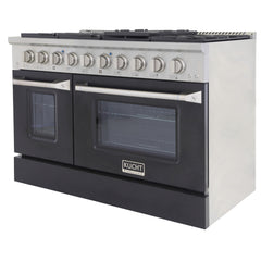 Kucht Professional 48" Gas Range – Black with Premium Metallic Accents