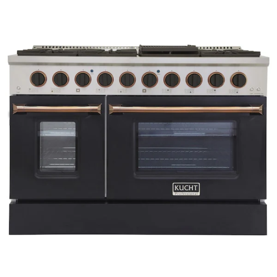 Kucht Professional 48" LP Gas Range – Black with Premium Metallic Accents