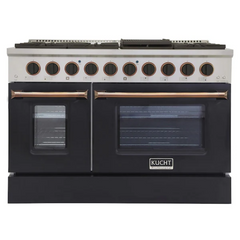 Kucht Professional 48" LP Gas Range – Black with Premium Metallic Accents