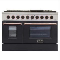 Kucht Professional 48" LP Gas Range – Black with Premium Metallic Accents