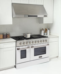 Kucht Professional 48" Gas Range – White with Premium Metallic Accents