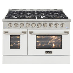 Kucht Professional 48" LP Gas Range – White with Premium Metallic Accents