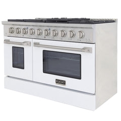 Kucht Professional 48" LP Gas Range – White with Premium Metallic Accents