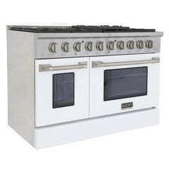 Kucht Professional 48" LP Gas Range – White with Premium Metallic Accents
