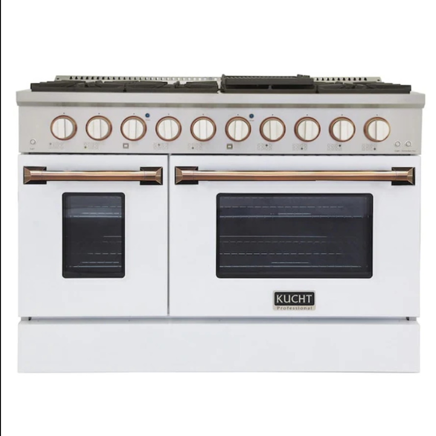 Kucht Professional 48" LP Gas Range – White with Premium Metallic Accents