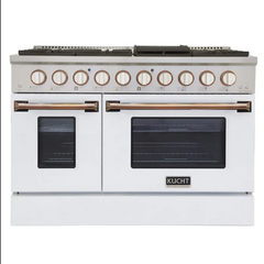 Kucht Professional 48" LP Gas Range – White with Premium Metallic Accents