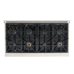 Kucht Professional 48" Gas Range – Black with Premium Metallic Accents