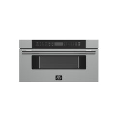 Forno Capoliveri 30-Inch Microwave Drawer, Stainless Steel, 1.2 cu.ft, 1000 Watts, Built-In, Touch Control LCD Display, Auto-Touch Open/Close, 11 Power Levels, Sensor Cooking
