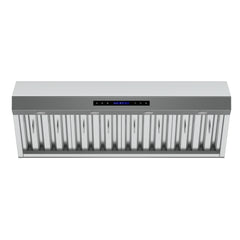 Forno Palazzo 48-Inch Wall Mounted Range Hood, Stainless Steel, Heavy Duty Baffle Filters, Remote Control