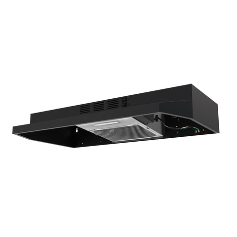 Forno Cappa 30" Under Cabinet Range Hood in Black, 200 CFM, Convertible