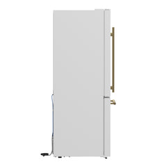 Forno Milano Espresso 31-Inch White Bottom Freezer Refrigerator, 17.2 Cu. Ft., Energy-Efficient, No Frost, Built-In Ice Maker