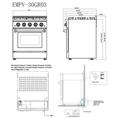 Empava 30 Inch Freestanding Range Gas Cooktop And Oven 30GR06