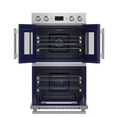 Forno Gallico 30-Inch Electric French Door Double Oven, Stainless Steel, Convection Cooking, Touch Control Panel, Self-Cleaning Function