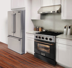 Kucht Professional 30" Gas Range – Black (Gold or Rose Gold Accents)